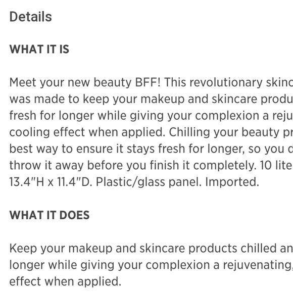 Mini Skincare Fridge (Vanity top) - Picture 2 of 2